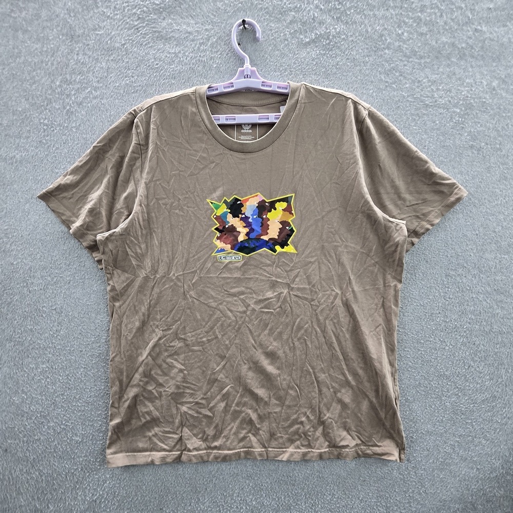Adidas x R.Mettz NYC Men Shirt XL Brown Skateboarding World Peeps